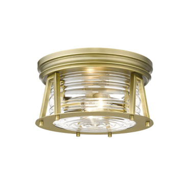Z-Lite Cape Harbor 2-Light Flush Mount - 120V - Rubbed Brass