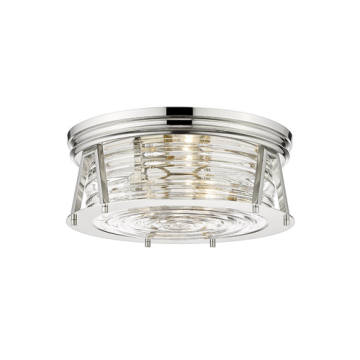 Z-Lite Cape Harbor 3-Light Flush Mount - 120V - Polished Nickel
