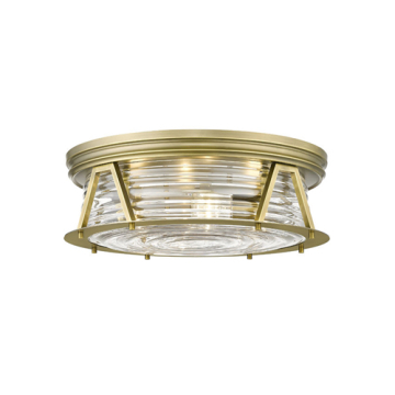 Z-Lite Cape Harbor 4-Light Flush Mount - 120V - Rubbed Brass