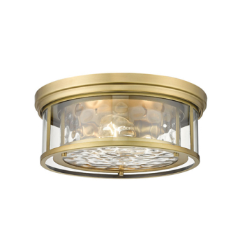 Z-Lite Clarion 3-Light Flush Mount - 120V - Rubbed Brass