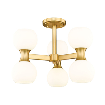 Z-Lite Artemis 6-Light Semi-Flush Mount - 120V - Modern Gold