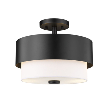 Z-Lite Counterpoint 13" 2-Light Semi-Flush Mount - 120V - Matte Black