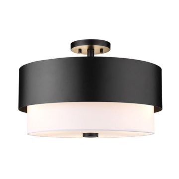 Z-Lite Counterpoint 18" 3-Light Semi-Flush Mount - 120V - Matte Black
