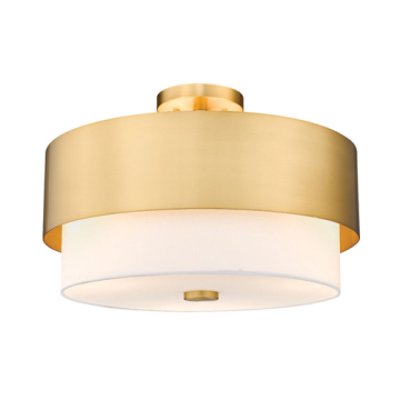 Z-Lite Counterpoint 18" 3-Light Semi-Flush Mount - 120V - Modern Gold