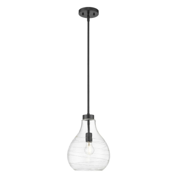 Z-Lite Bon Air 10" 1-Light Pendant - 120V - Matte Black