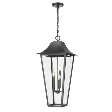 Z-Lite Gannon 5-Light XXL Outdoor Chain Mount Ceiling Fixture - 120V - Black