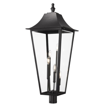 Z-Lite Gannon 5-Light XXL Outdoor Round Post Mount Fixture - 120V - Black