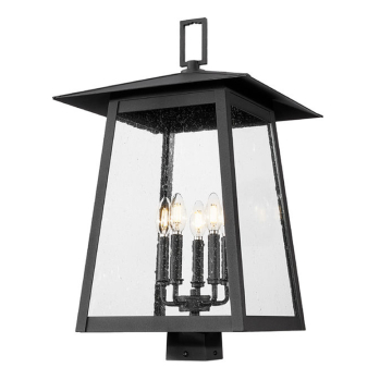 Z-Lite Rainer 5-Light Outdoor Square Post Mount Fixture - 120V - Black