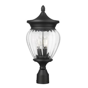 Z-Lite Davina 3-Light Outdoor Post Mount Fixture - 120V - Black