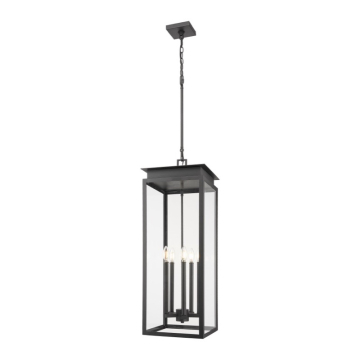 Z-Lite Nova 5-Light Outdoor Chain Mount Ceiling Fixture - 120V - Black / Clear