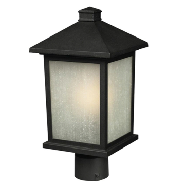 Z-Lite Holbrook 1-Light Medium Outdoor Post Mount Fixture - 120V - Black / White Seedy