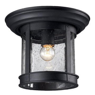 Z-Lite 1-Light Outdoor Flush Mount - 120V - Black / Clear Seedy