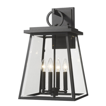 Z-Lite Broughton 4-Light Large Outdoor Wall Sconce - 120V - Black
