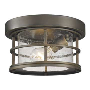 Z-Lite Exterior Additions 1-Light Outdoor Flush Mount - 120V - Oil Rubbed Bronze / Clear Seedy
