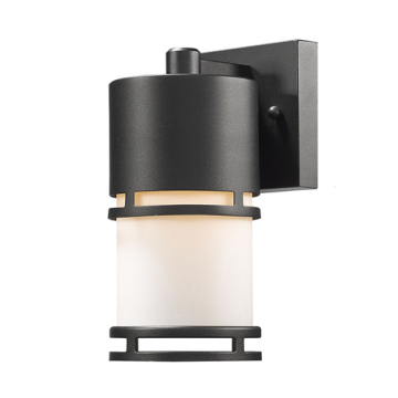 Z-Lite Luminata 1-Light Small LED Outdoor Wall Sconce - 2700K - 120V - Black / Matte Opal