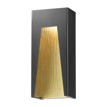 Z-Lite Millenial 18" 1-Light LED Outdoor Wall Sconce - 3000K - 120V - Black / Gold / Chisel