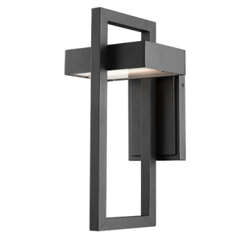 Z-Lite Luttrel 15" 1-Light LED Outdoor Wall Sconce - 2700K - 120V - Black
