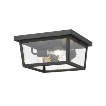 Z-Lite Beacon 3-Light Outdoor Flush Mount - 120V - Black