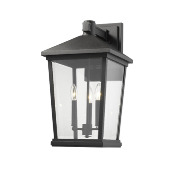 Z-Lite Beacon 12" 3-Light Outdoor Wall Sconce - 120V - Black