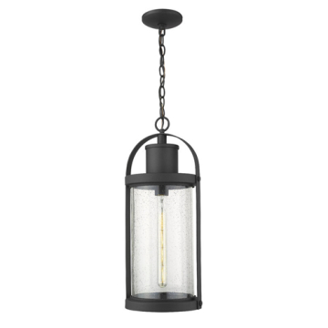 Z-Lite Roundhouse 1-Light Large Outdoor Pendant - 120V - Black