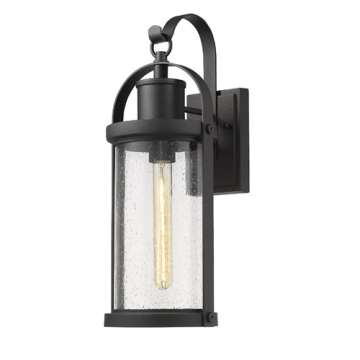 Z-Lite Roundhouse 1-Light Medium Outdoor Wall Sconce - 120V - Black