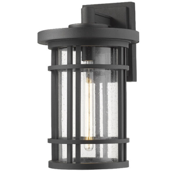 Z-Lite Jordan 12" 1-Light Outdoor Wall Sconce - 120V - Black