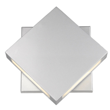 Z-Lite Quadrate 11" 2-Light LED Outdoor Wall Sconce - 2700K - 120V - Silver
