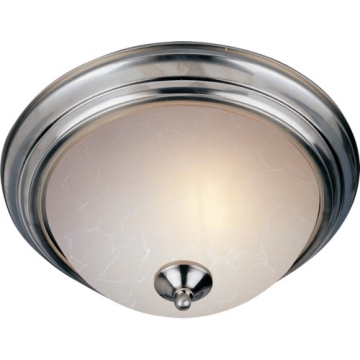 Maxim Lighting Essentials 12" 1-Light Flush Mount - Ice Glass Shade - 120V - Satin Nickel