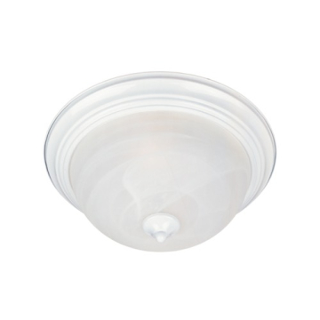 Maxim Lighting Essentials 14" 2-Light Flush Mount - Marble Glass Shade - 120V - White