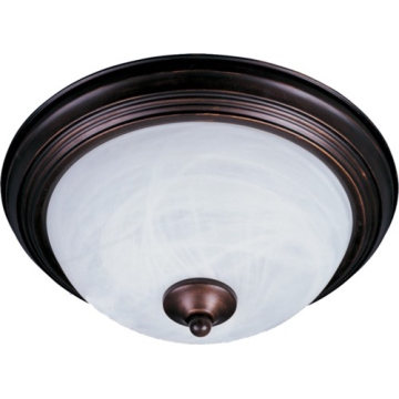 Maxim Lighting Essentials 12" 2-Light Flush Mount - Marble Glass Shade - 120V - Oil Rubbed Bronze