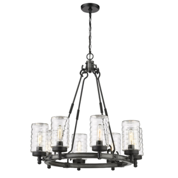 Z-Lite Tahoe 8-Light Outdoor Chandelier - 120V - Ashen Barnboard