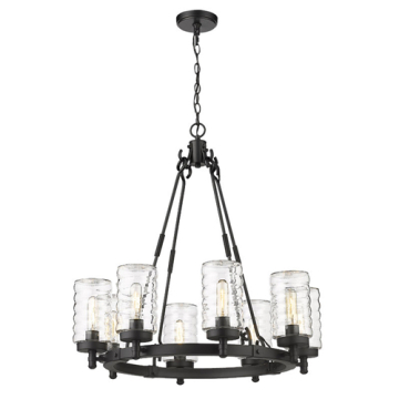 Z-Lite Tahoe 8-Light Outdoor Chandelier - 120V - Matte Black