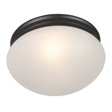 Maxim Lighting Essentials 9" 2-Light Flush Mount - Frosted Glass Shade - 120V - Oil Rubbed Bronze