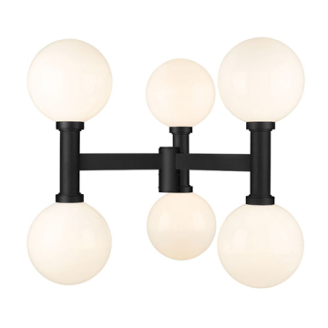 Z-Lite Laurent 6-Light Large Outdoor Post Mount Fixture - 120V - Black / Opal
