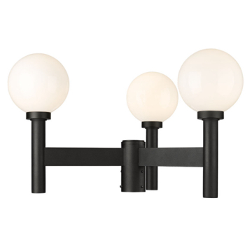 Z-Lite Laurent 3-Light Medium Outdoor Post Mount Fixture - 120V - Black / Opal