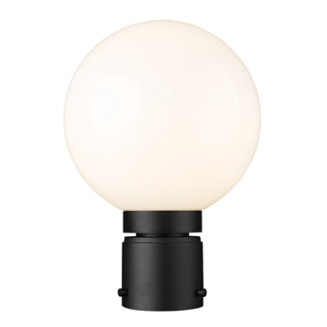 Z-Lite Laurent 1-Light Medium Outdoor Post Mount Fixture - 120V - Black / Opal