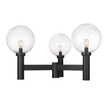 Z-Lite Laurent 3-Light Large Outdoor Post Mount Fixture - 120V - Black / Clear Seedy