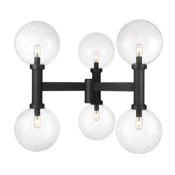 Z-Lite Laurent 6-Light Large Outdoor Post Mount Fixture - 120V - Black / Clear Seedy