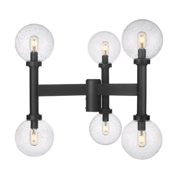 Z-Lite Laurent 6-Light Medium Outdoor Post Mount Fixture - 120V - Black / Clear Seedy