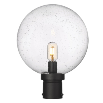 Z-Lite Laurent 1-Light Large Outdoor Post Mount Fixture - 120V - Black / Clear Seedy