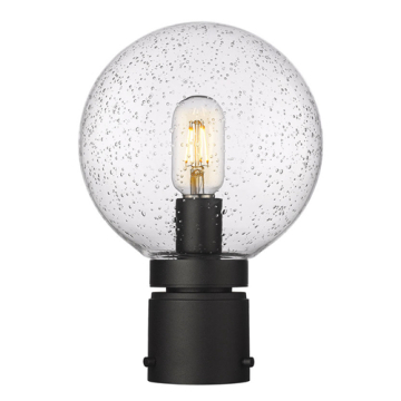 Z-Lite Laurent 1-Light Medium Outdoor Post Mount Fixture - 120V - Black / Clear Seedy