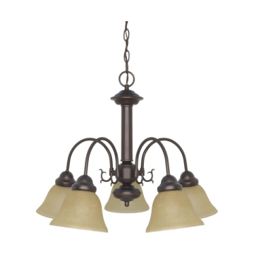 SATCO|NUVO Ballerina 5-Light Chandelier - Mahogany Bronze / Champagne - Champagne Glass Shade