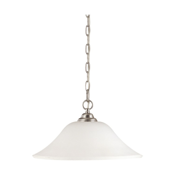 SATCO|NUVO Dupont 1-Light Pendant - Brushed Nickel - Satin White Glass Shade