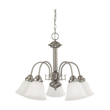 SATCO|NUVO Ballerina 5-Light Chandelier - Brushed Nickel - Frost Glass Shade