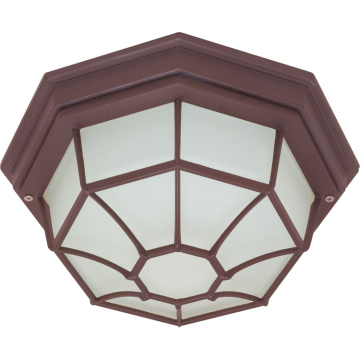 SATCO|NUVO 1-Light Outdoor Flush Mount - Old Bronze / Frosted White Glass