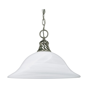 SATCO|NUVO 1-Light Pendant - Brushed Nickel - Alabaster Glass Shade