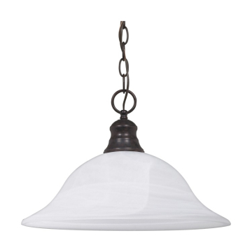 SATCO|NUVO 1-Light Pendant - Old Bronze - Alabaster Glass Shade
