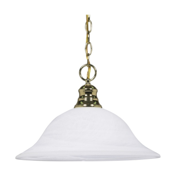 SATCO|NUVO 1-Light Pendant - Polished Brass - Alabaster Glass Shade