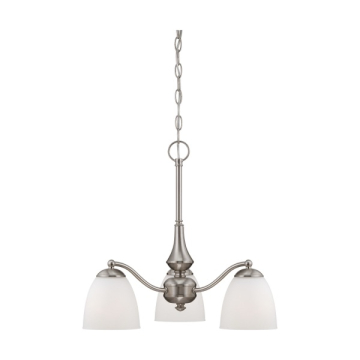 SATCO|NUVO Patton 3-Light Chandelier - Brushed Nickel - Frost Glass Shade