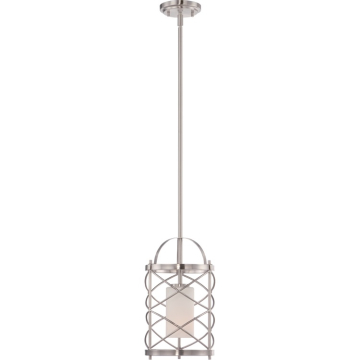 SATCO|NUVO Ginger Mini Pendant - Brushed Nickel - Opal Glass Shade